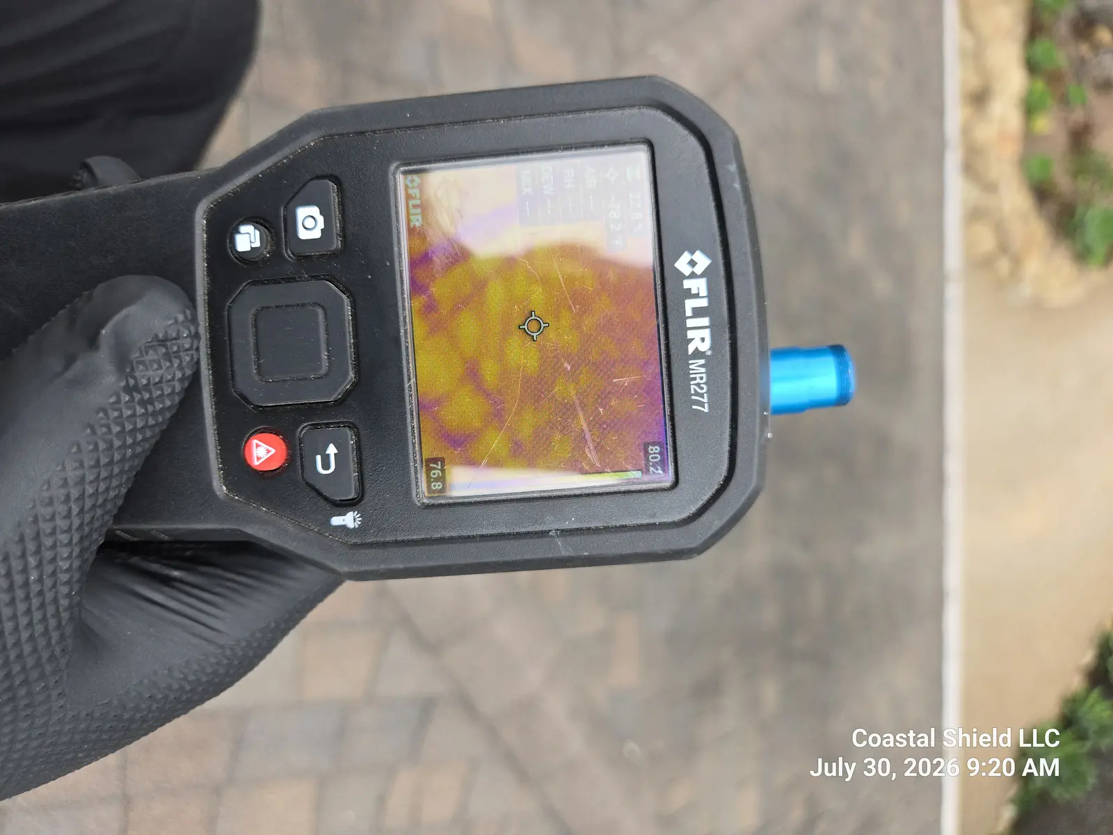 FLIR thermal imager in hand during a Santa Barbara home inspection