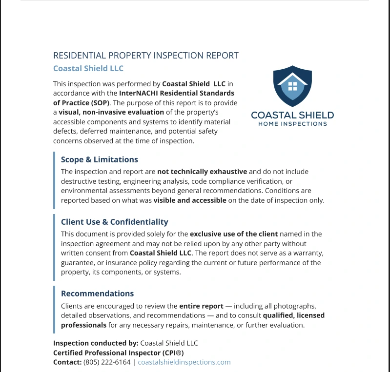 Santa Barbara Pre-Listing Inspection